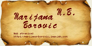 Marijana Borović vizit kartica